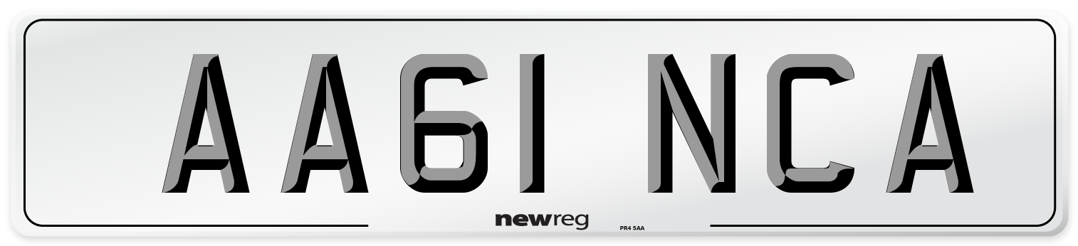 AA61 NCA Number Plate from New Reg